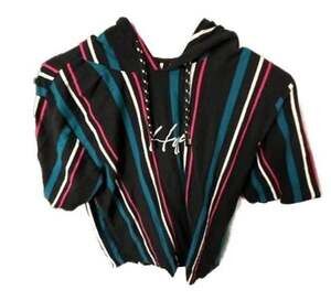 Vox Populi For The People Striped Short Sleeve Hoodie Size Large